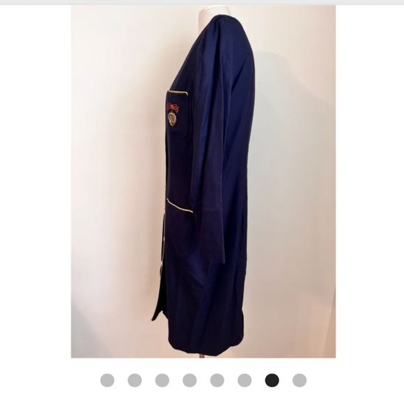 80s/90s M/L Julian Taylor Navy Dress - Picture 4 of 7